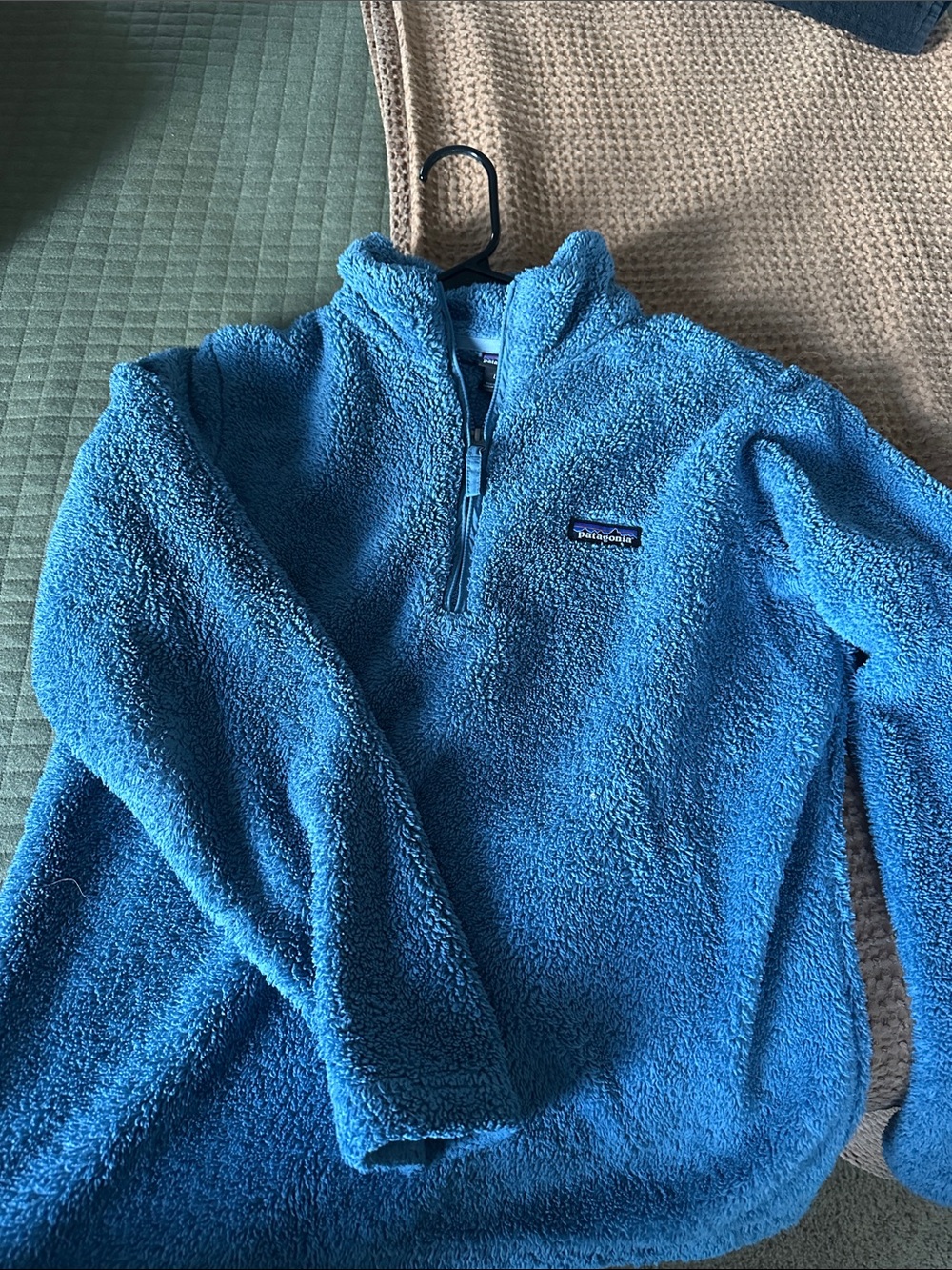 Patagonia Blue Fuzzy Quarter-Zip Fleece Jacket
